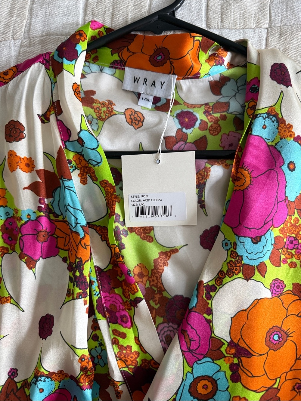 WRAY Floral Silk Belted Robe - Multi - Picture 4 of 7